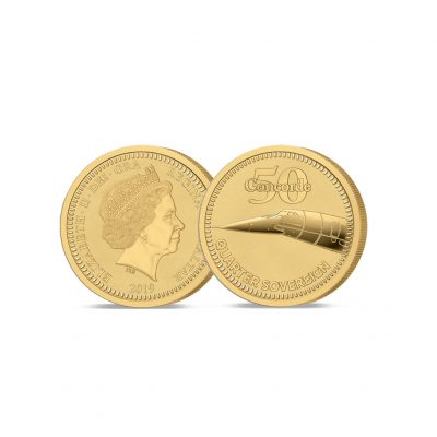 Image of the 2019 Concorde 50th Anniversary Gold Quarter Sovereign