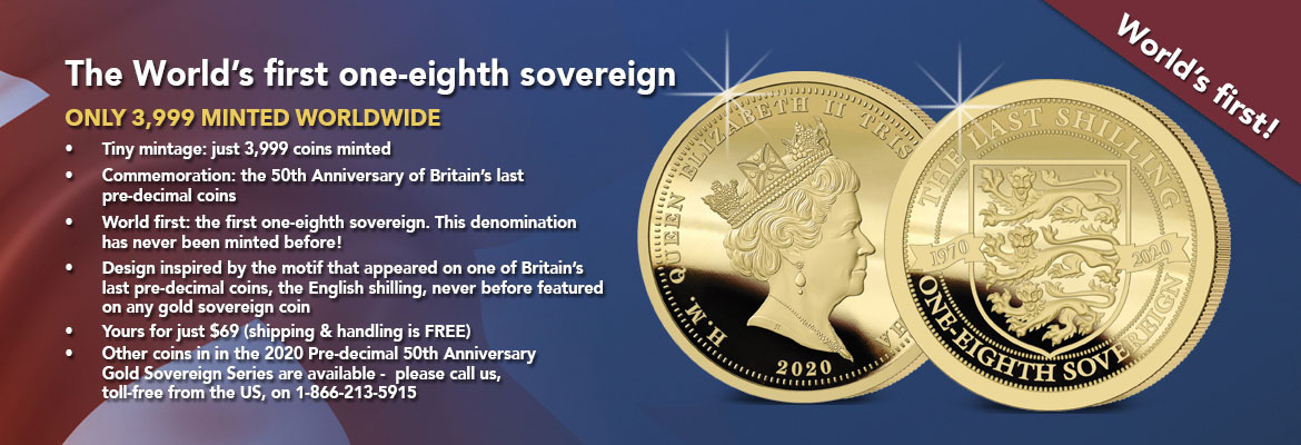 The 2020 Pre-decimal 50th Anniversary Gold One-Eighth Sovereign Banner