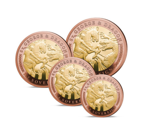 The 2022 St George and the Dragon Bi-Metallic Gold Prestige Sovereign Proof Set