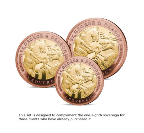 The 2022 St George and the Dragon Bi-Metallic Gold Prestige Infill Sovereign Set