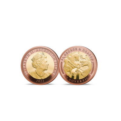 The 2022 St George and the Dragon Bi-Metallic Gold One Eighth Sovereign
