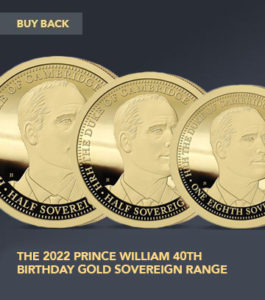 The 2022 Prince William 40th Birthday Gold Sovereign Buy Back Offers
