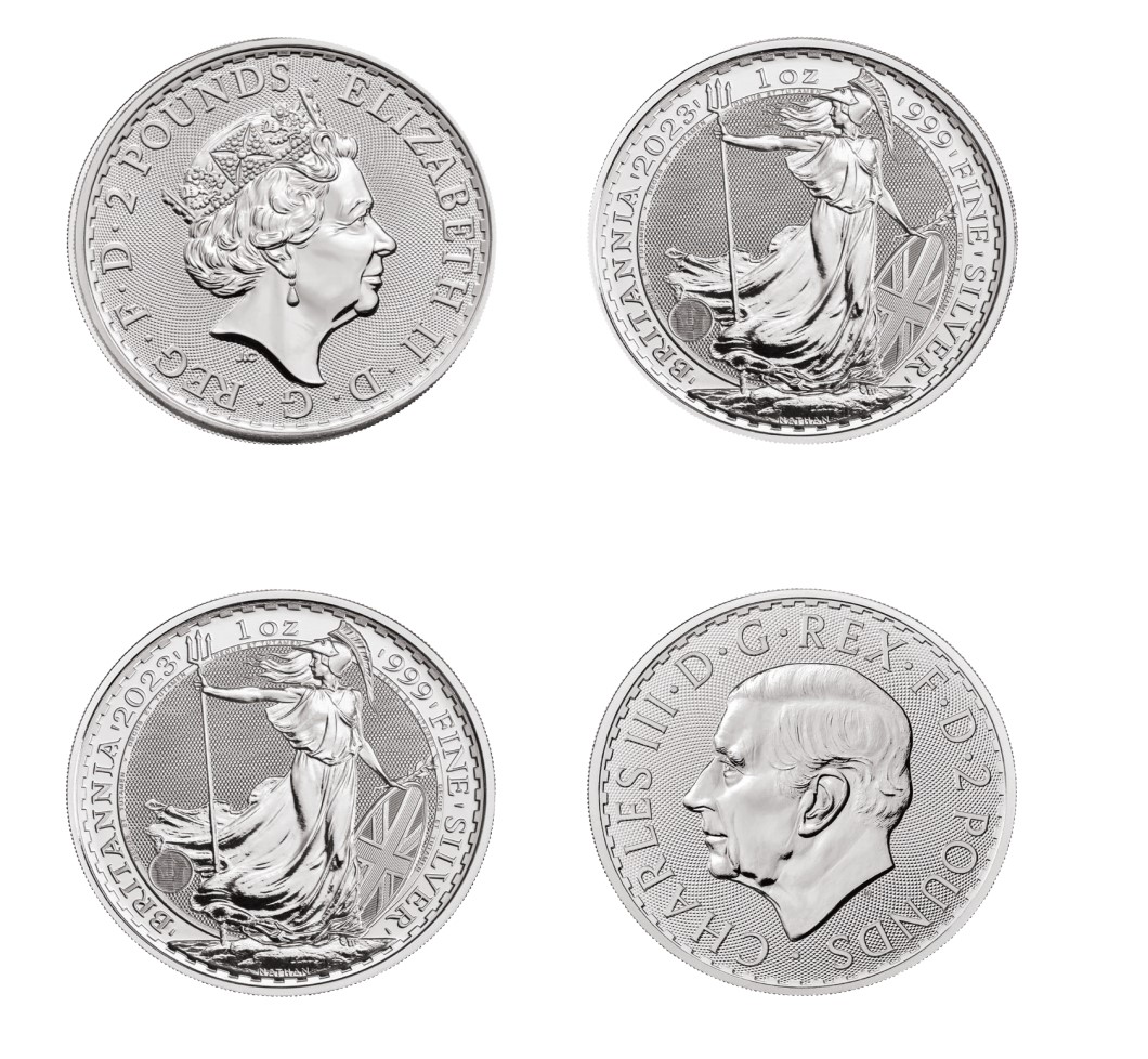 The Last of the Queen and the First of the King Same-Date Silver Britannia Set of 2023