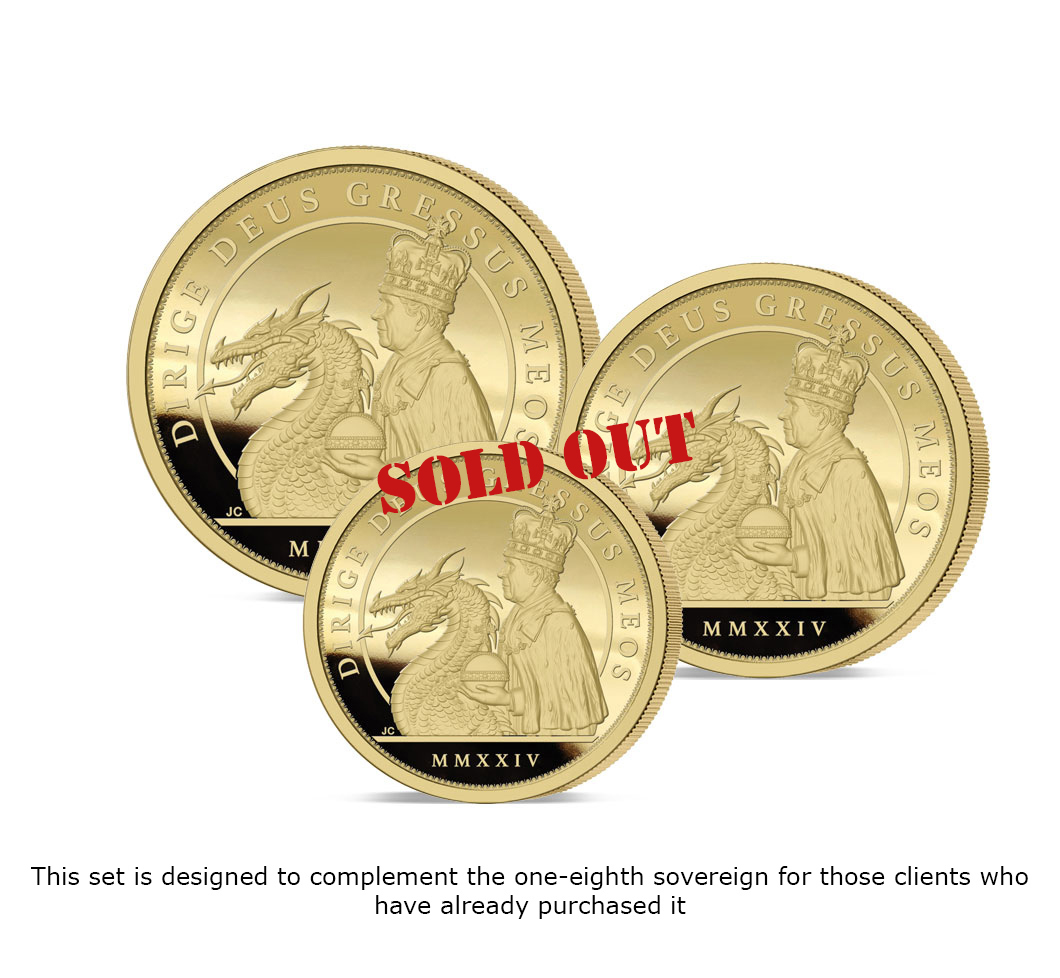 The 2024 King Charles and the Dragon Gold Prestige Infill Sovereign Set Sold Out
