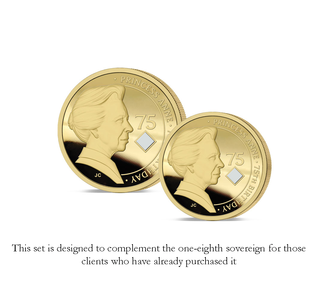 The 2025 Princess Royal 75th Birthday Gold Fractional Infill Sovereign Set