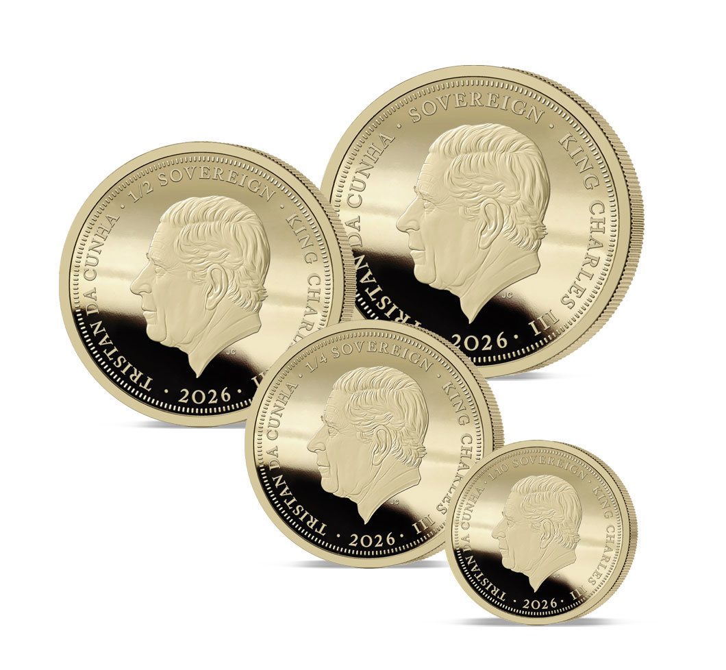 The 2026 Queen Elizabeth II and the Lion Platinum-Gold Prestige Sovereign Set Obverse