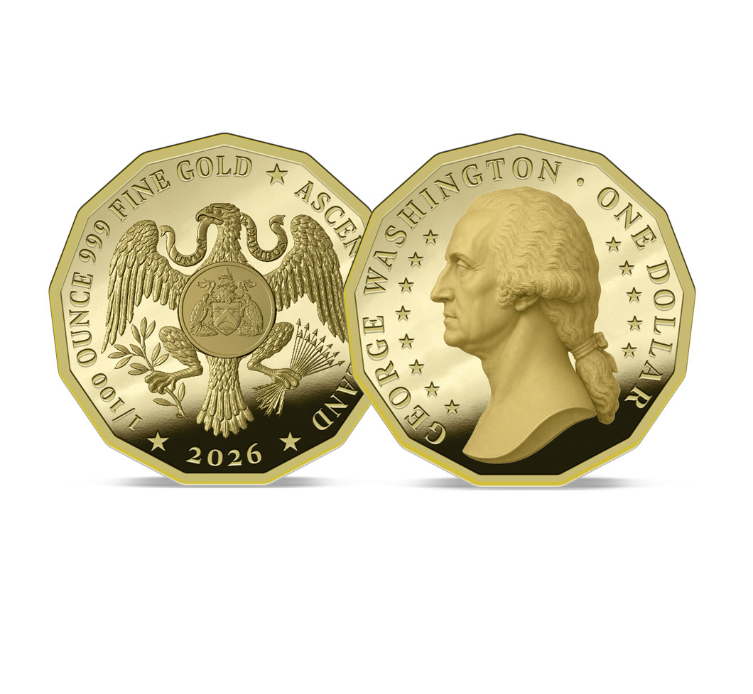 The 2026 13-Sided George Washington 24kt Gold $1