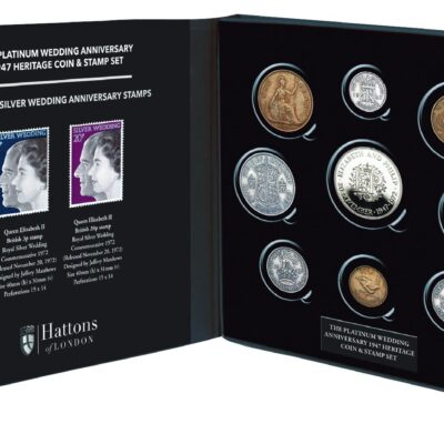 The Platinum Wedding Anniversary 1947 Heritage Coin and Stamp Set